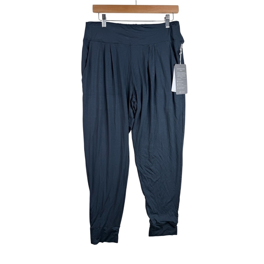 NWT Boody Downtime Lounge Pants size Large Blue Ankle Joggers Bamboo Fabric